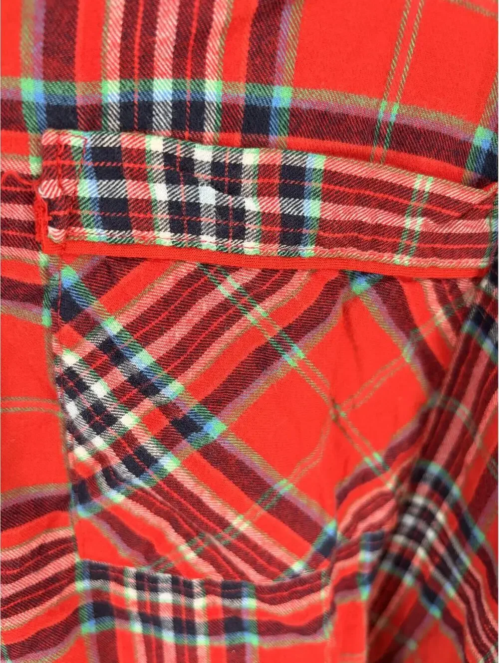 Men's XXL Red Plaid Flannel Sleepwear Shirt Casual Cozy